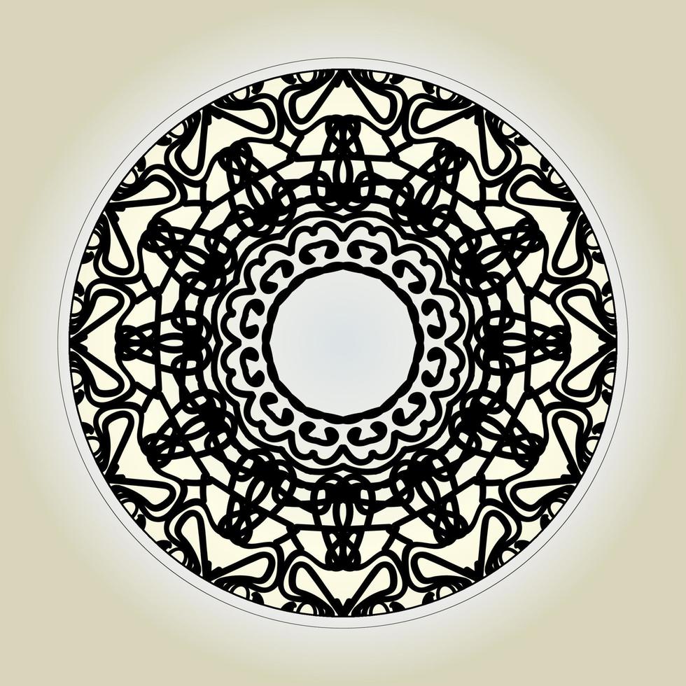 Patrón circular en forma de mandala con flor para decoración de tatuaje de mandala de henna. vector