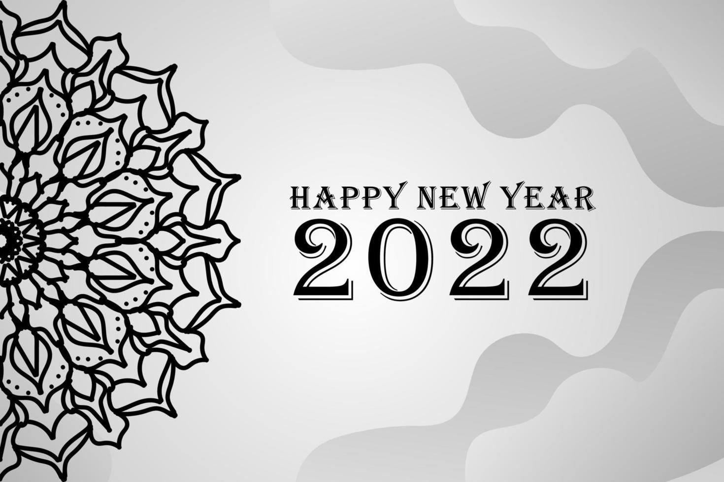 Abstract Background Happy new year 2022 on mandala style vector