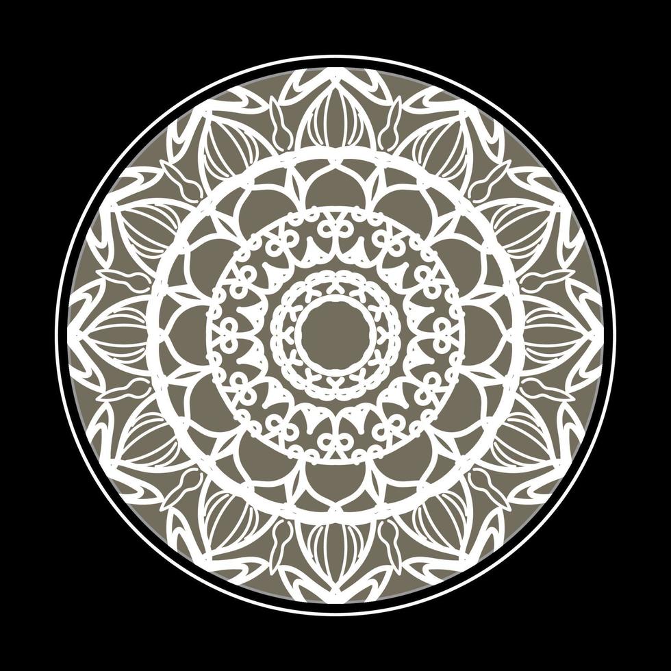 Patrón circular en forma de mandala con flor para decoración de tatuaje de mandala de henna. vector