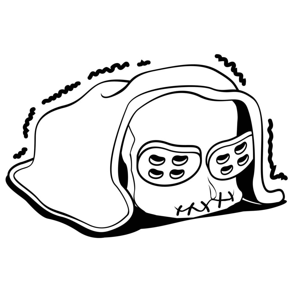Doll cartoon outline vector