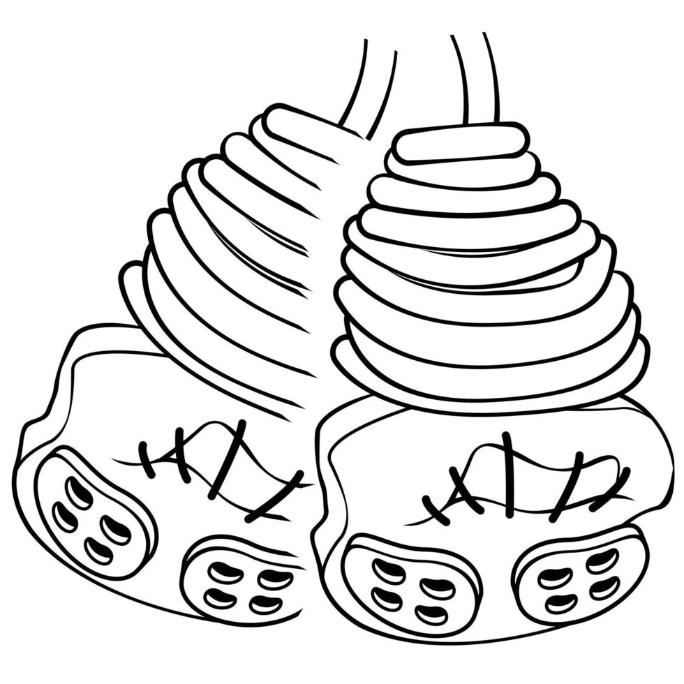 contorno de dibujos animados de muñeca vector