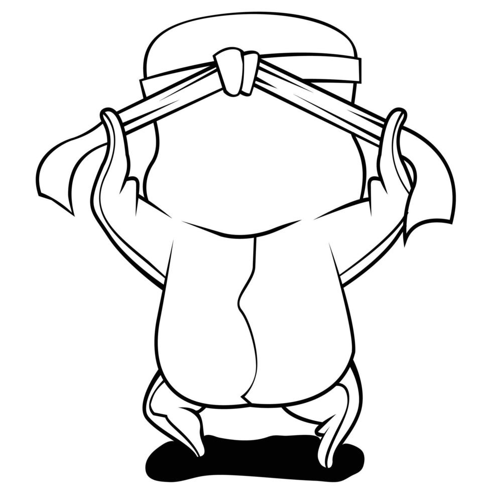 Doll cartoon outline vector