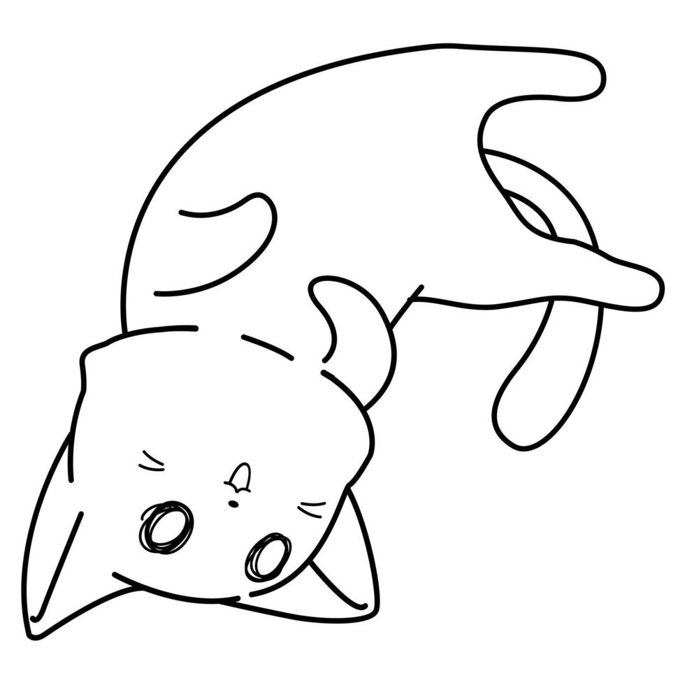 cat cartoon outline vector