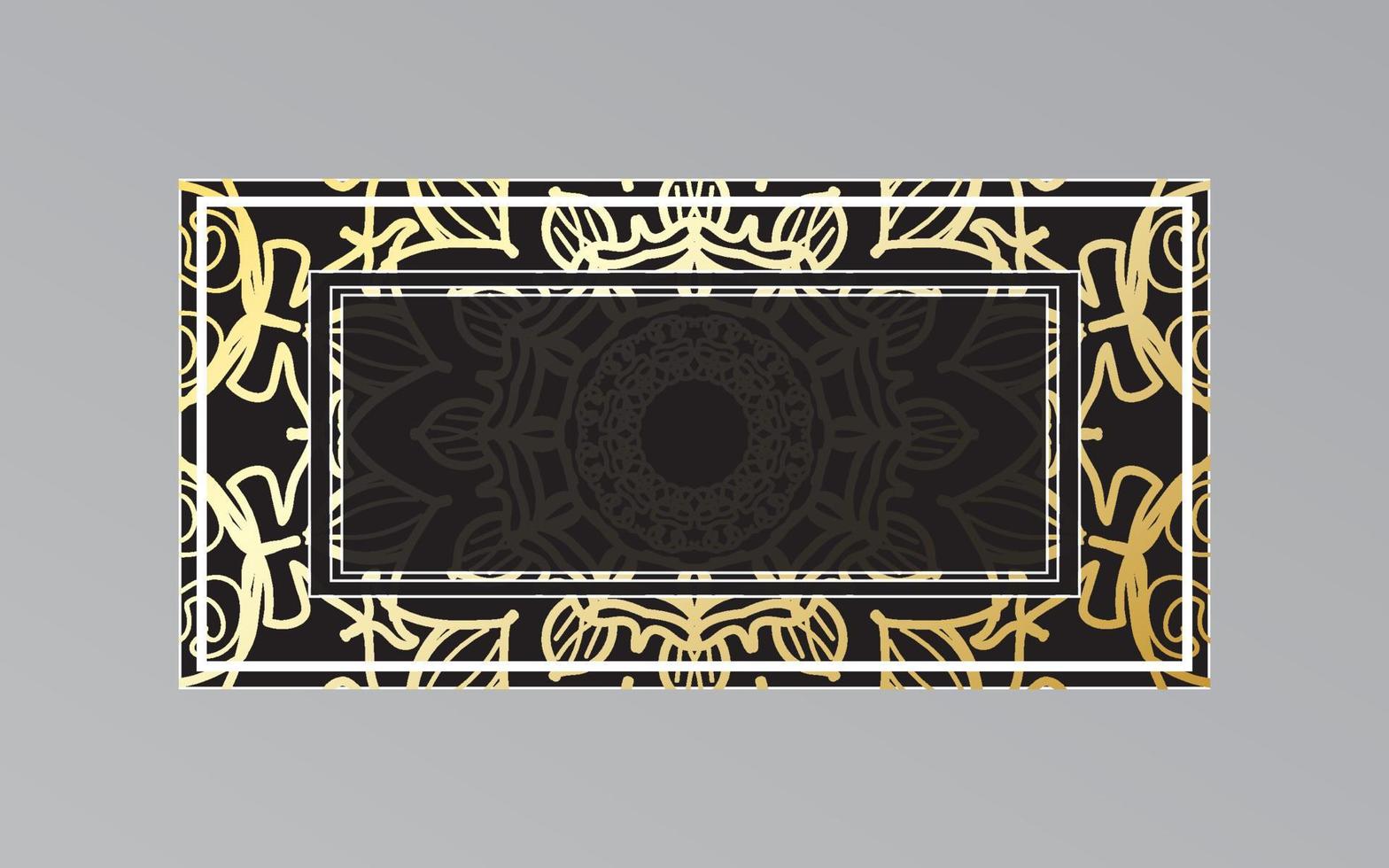 gold frame on wall in mandala style. vector