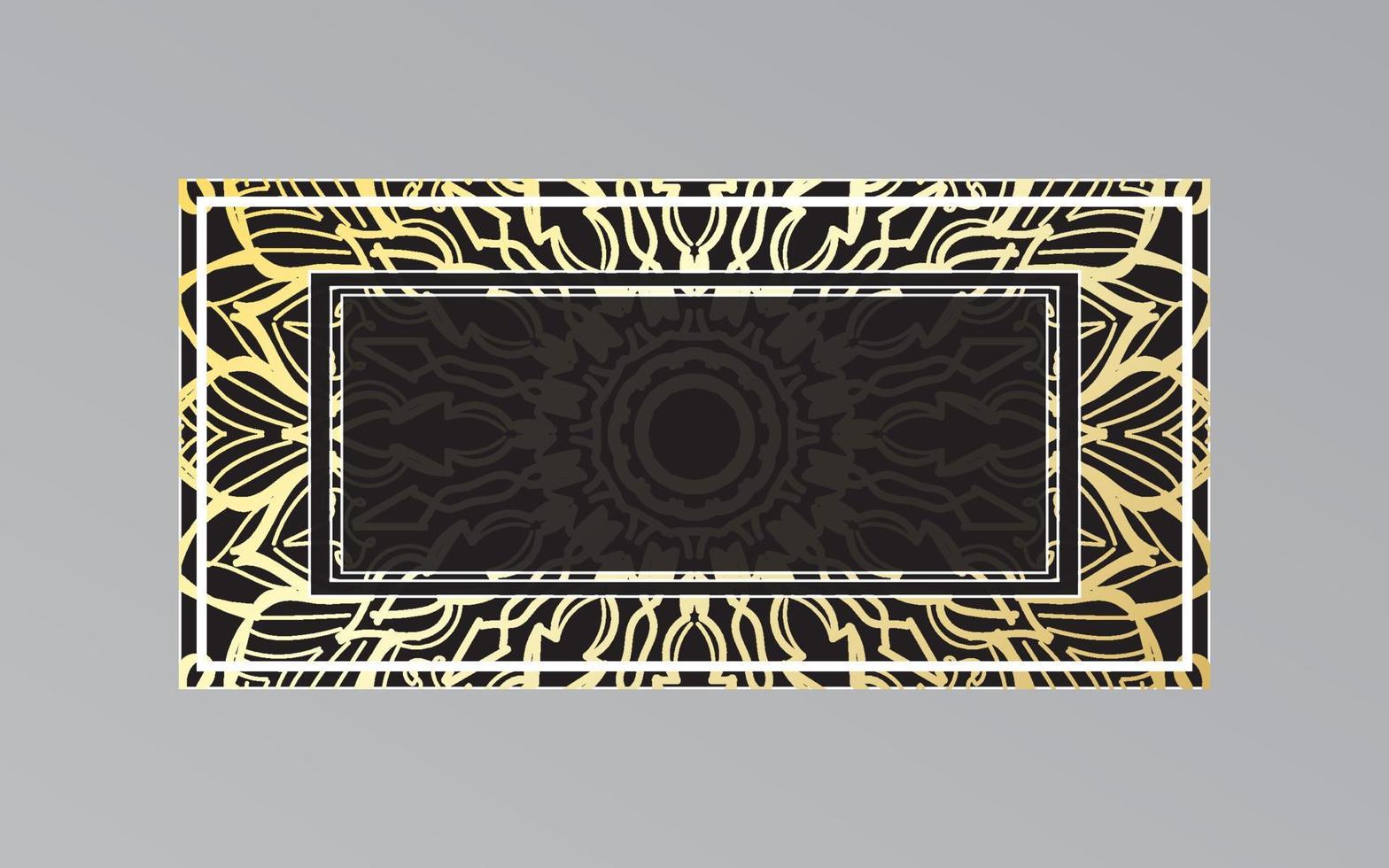gold frame on wall in mandala style. vector