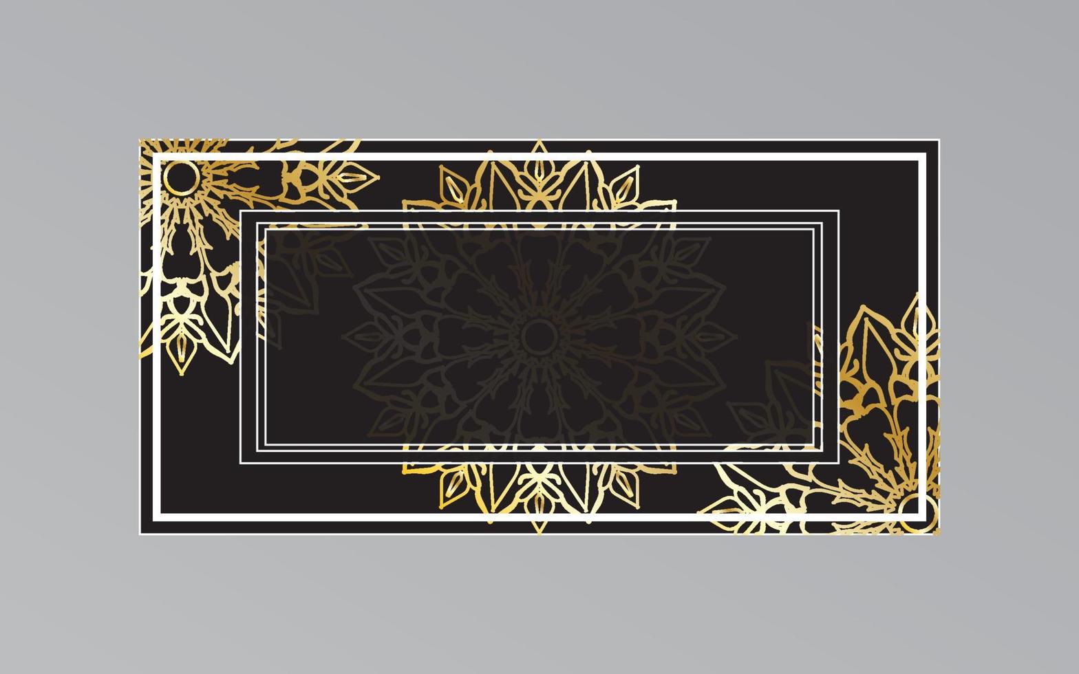 gold frame on wall in mandala style. vector