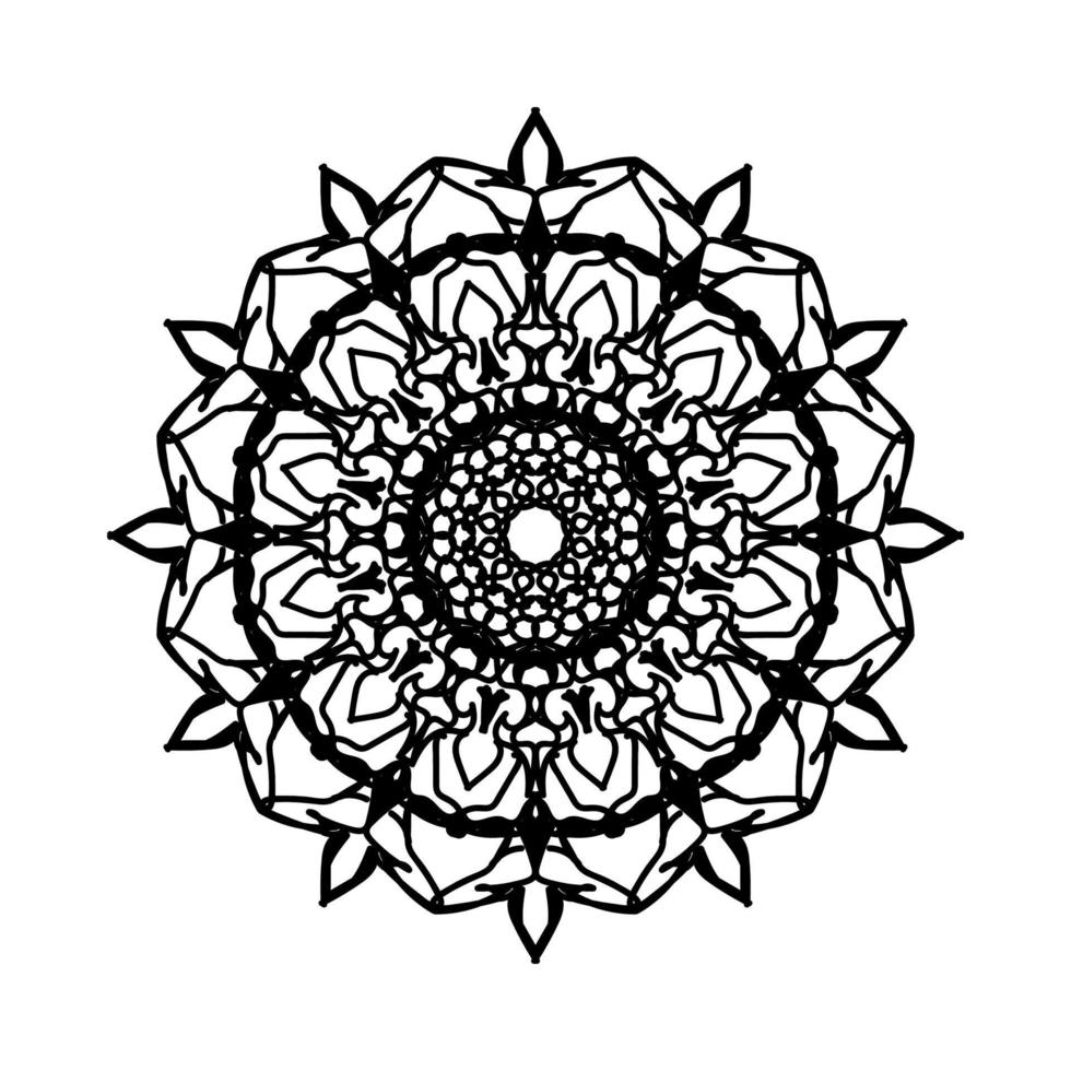 Patrón circular en forma de mandala con flor para decoración de tatuaje de mandala de henna. vector