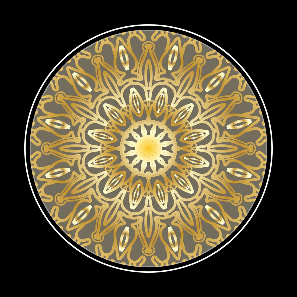 Patrón circular en forma de mandala con flor para decoración de tatuaje de mandala de henna. vector