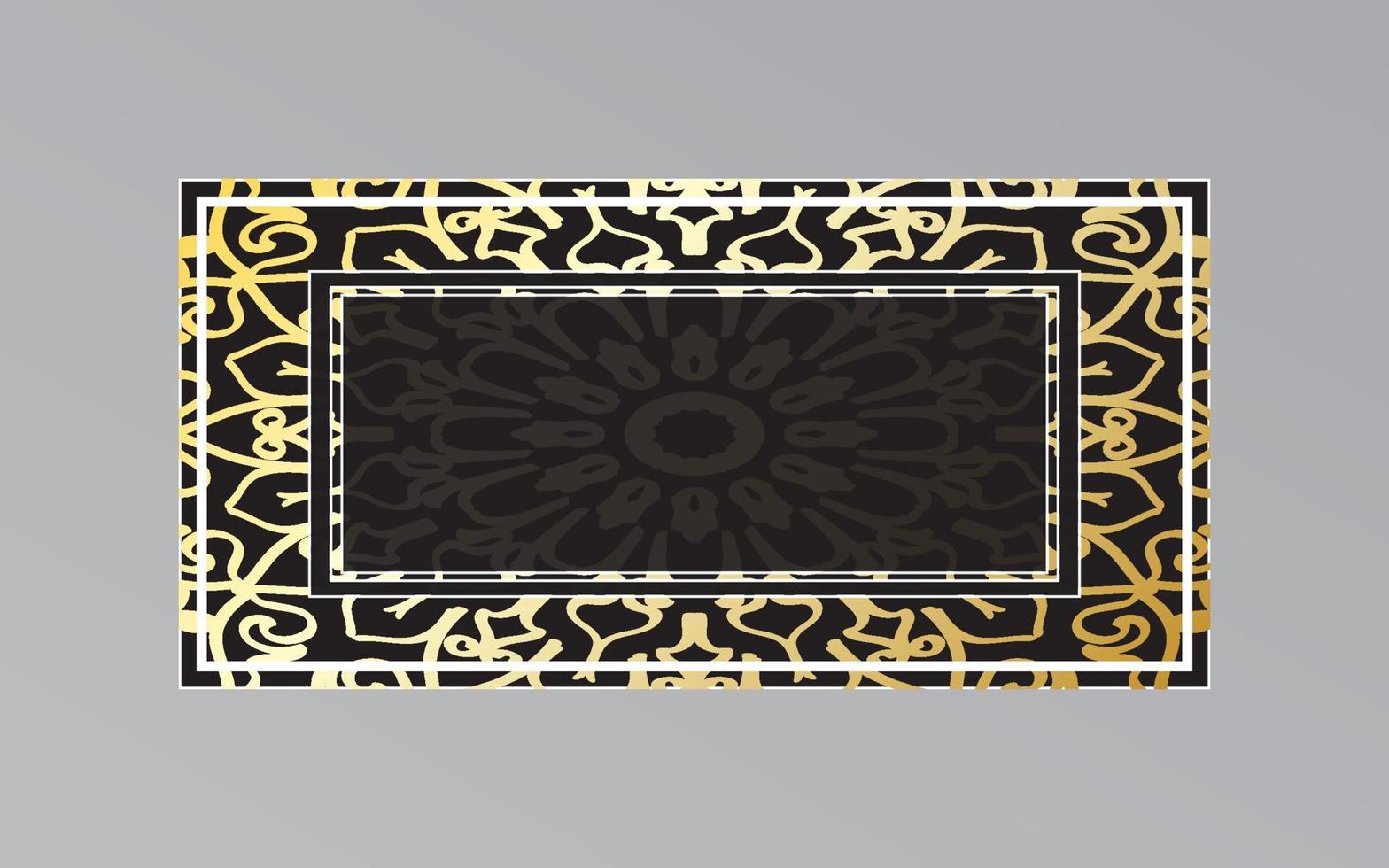gold frame on wall in mandala style vector
