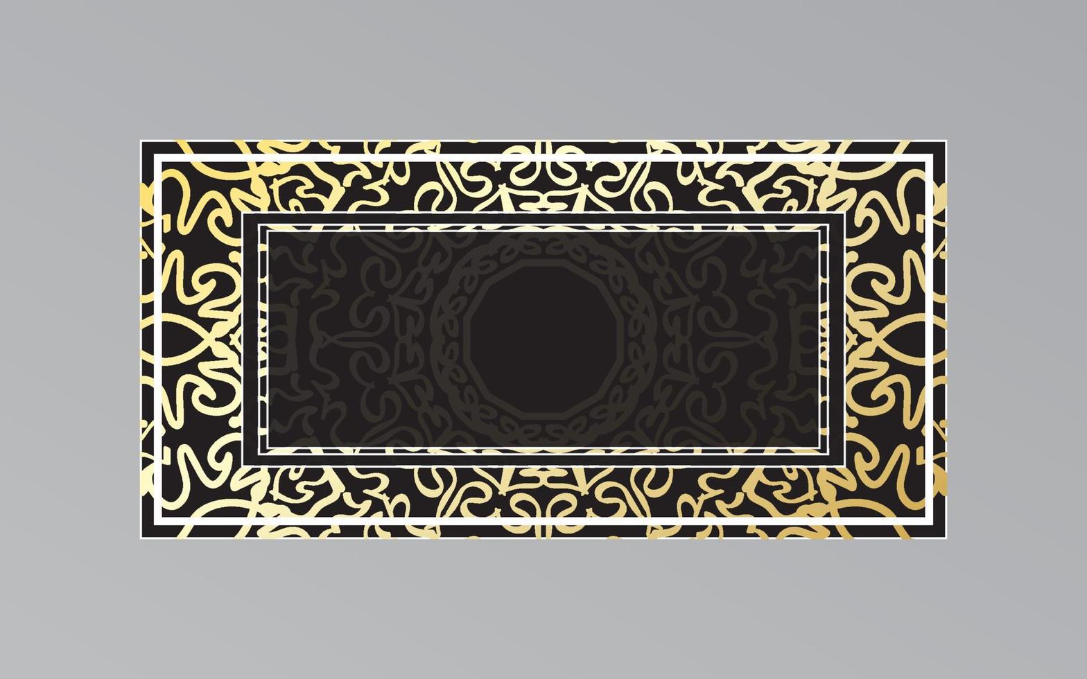 gold frame on wall in mandala style. vector