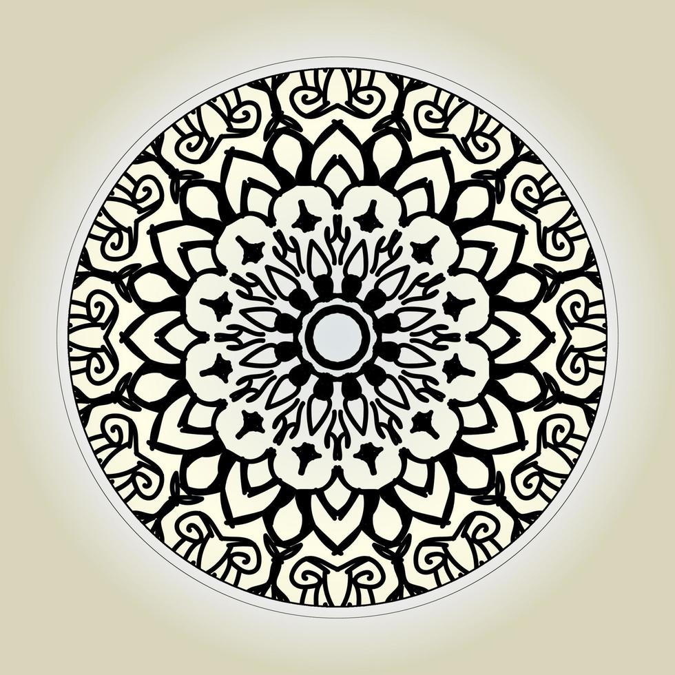 Circular pattern in the form of mandala with flower for henna mandala tattoo decoration. vector