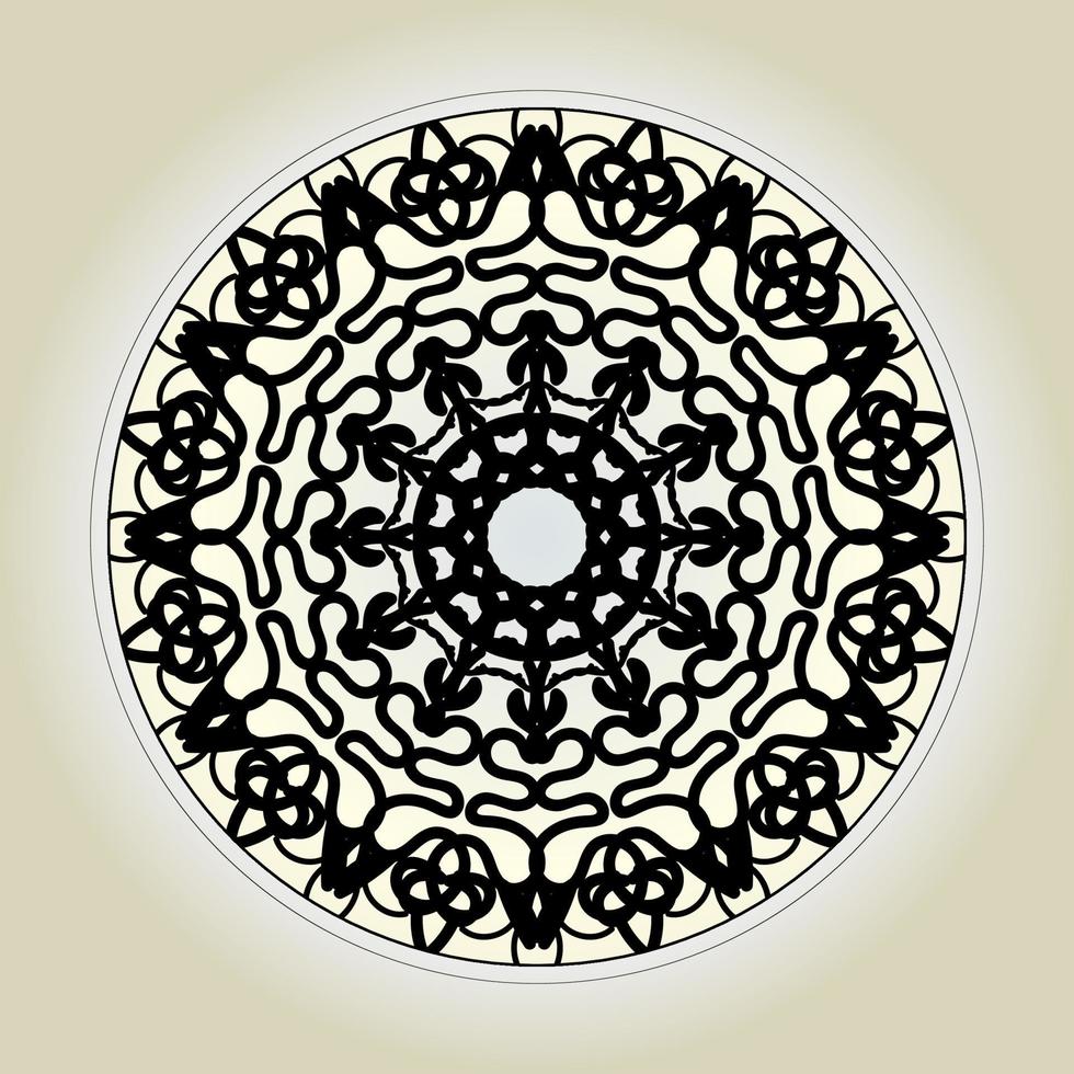 Patrón circular en forma de mandala con flor para decoración de tatuaje de mandala de henna. vector