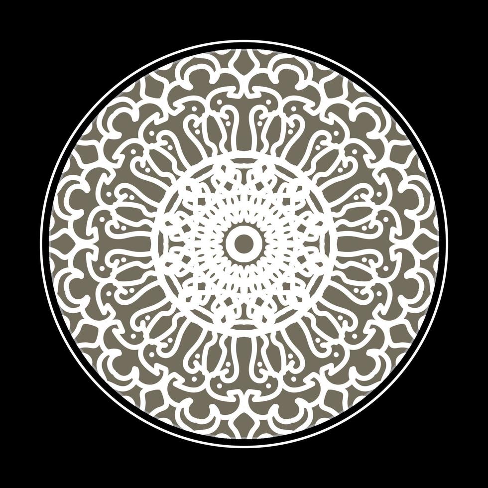 Circular pattern in the form of mandala with flower for henna mandala tattoo decoration. vector