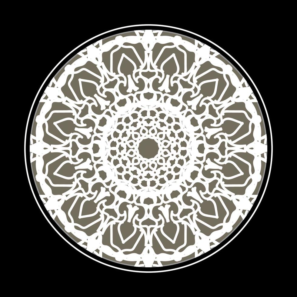 Patrón circular en forma de mandala con flor para decoración de tatuaje de mandala de henna. vector