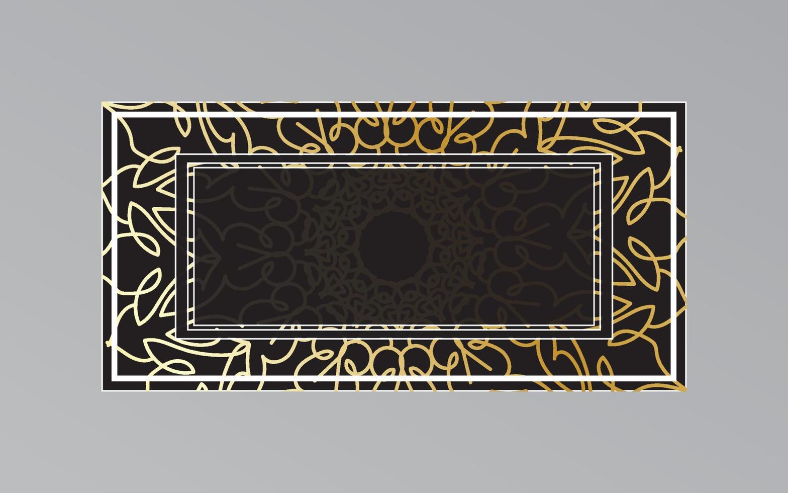 gold frame on wall in mandala style vector