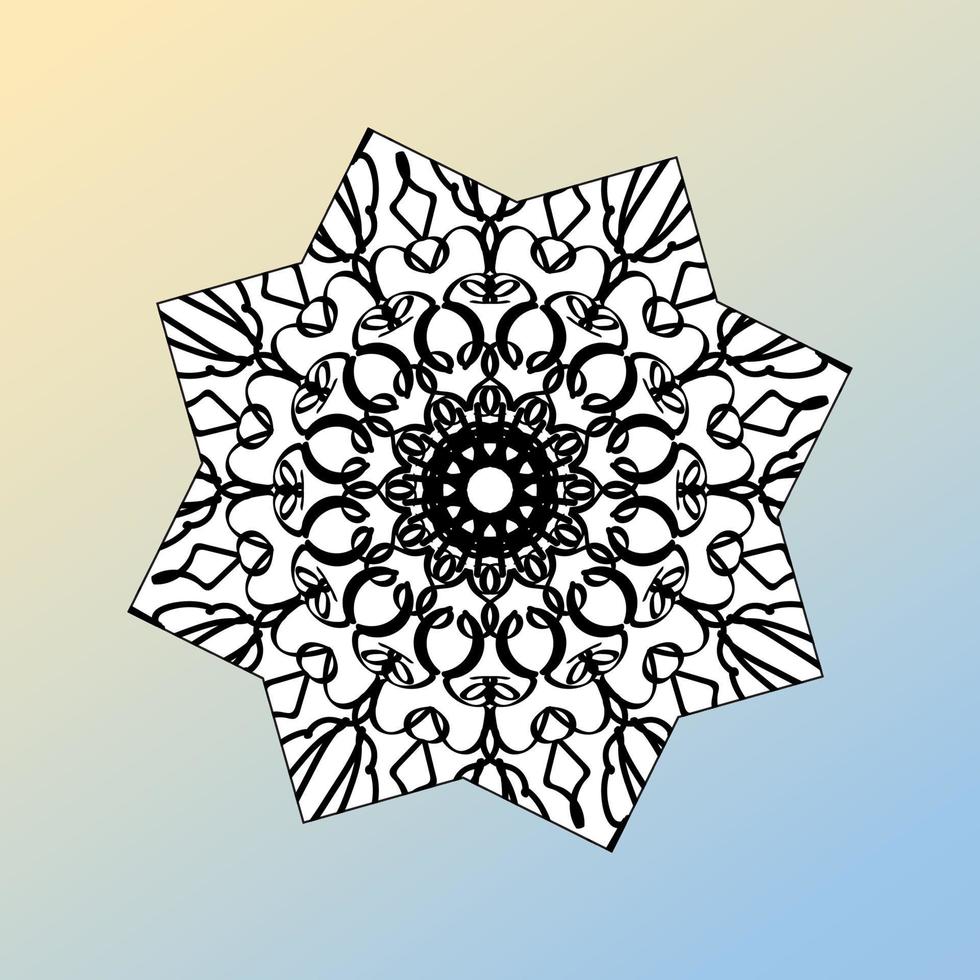 hermoso mandala en las estrellas vector