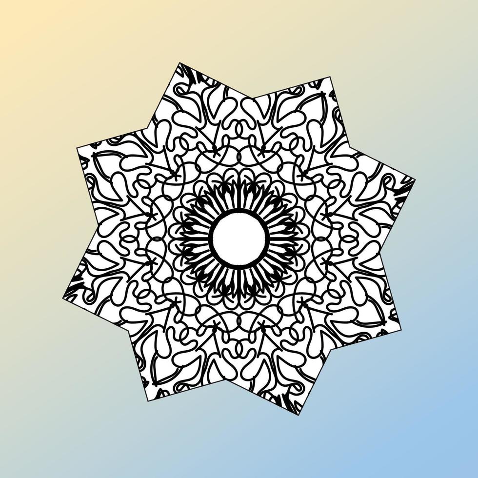 hermoso mandala en las estrellas vector