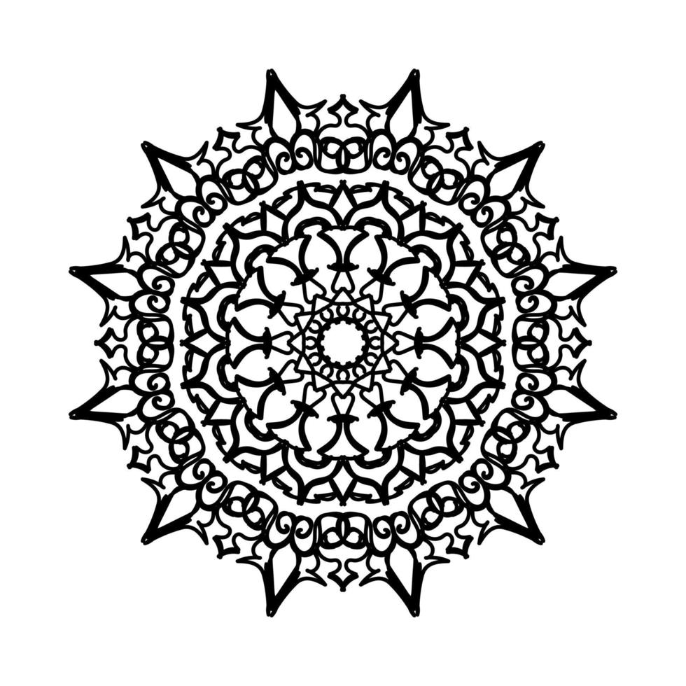 Circular pattern in the form of mandala with flower for henna mandala tattoo decoration. vector