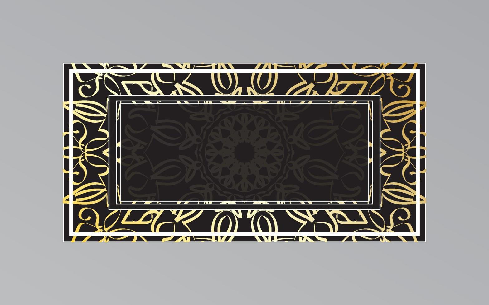 gold frame on wall in mandala style. vector