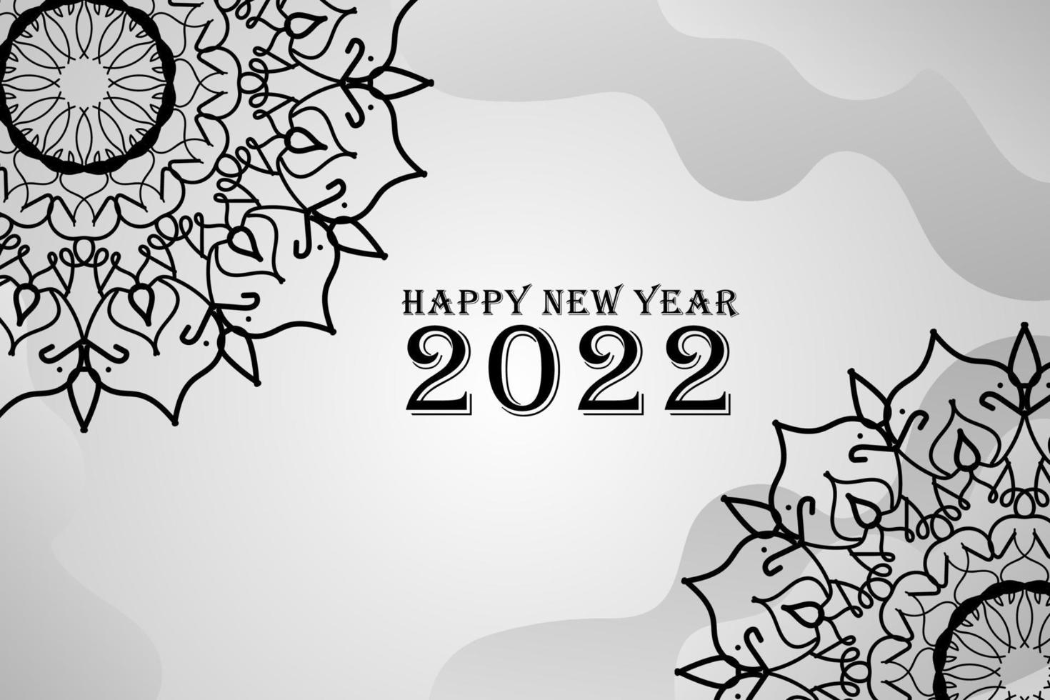 Abstract Background Happy new year 2022 on mandala style vector