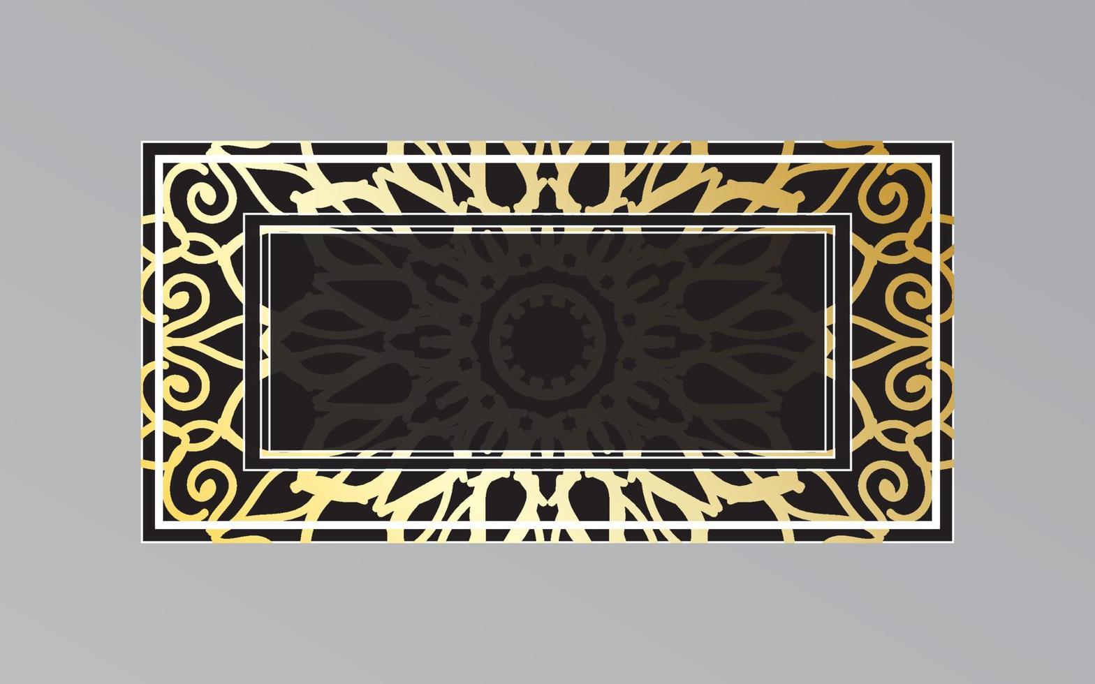 gold frame on wall in mandala style. vector