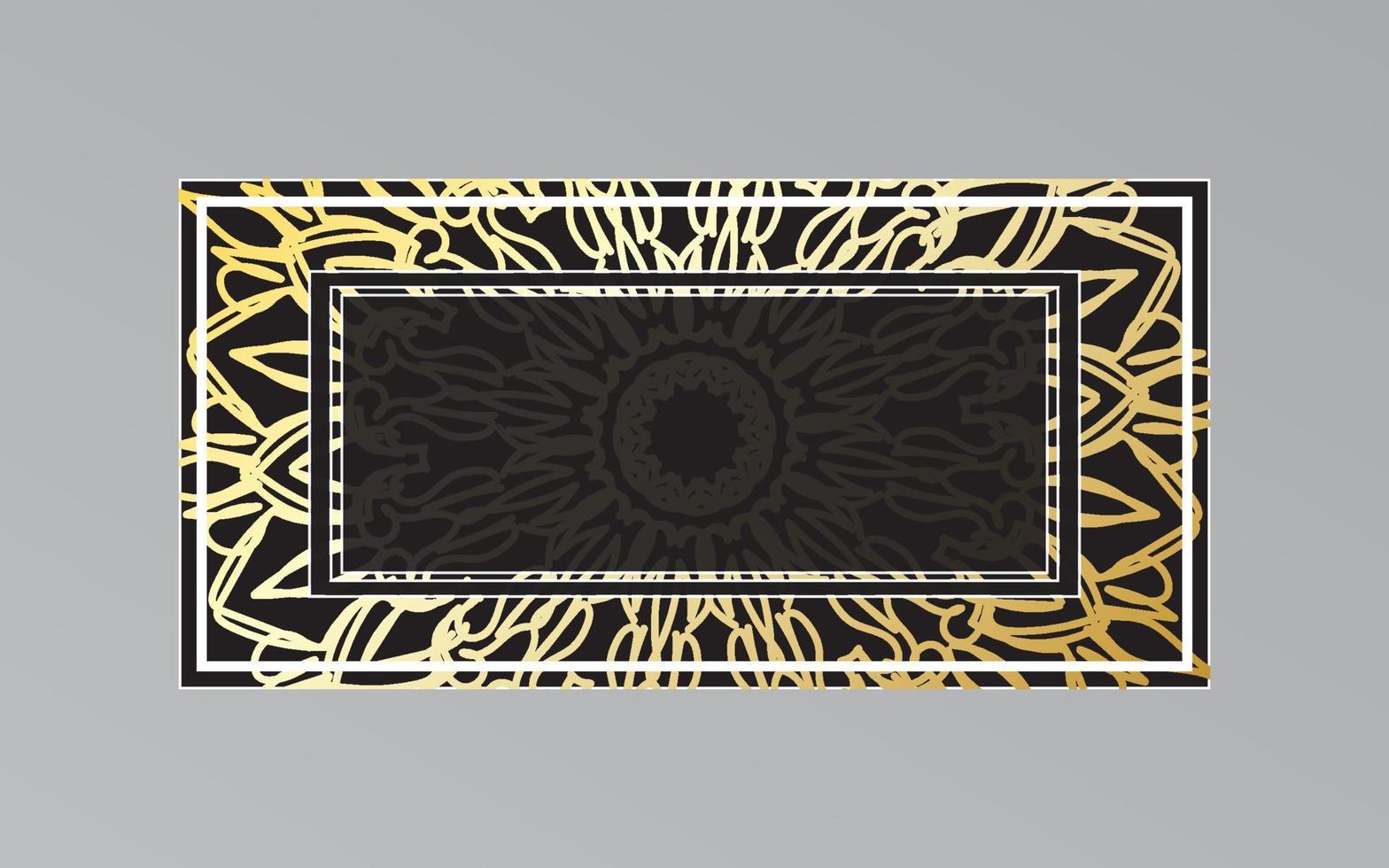 gold frame on wall in mandala style vector