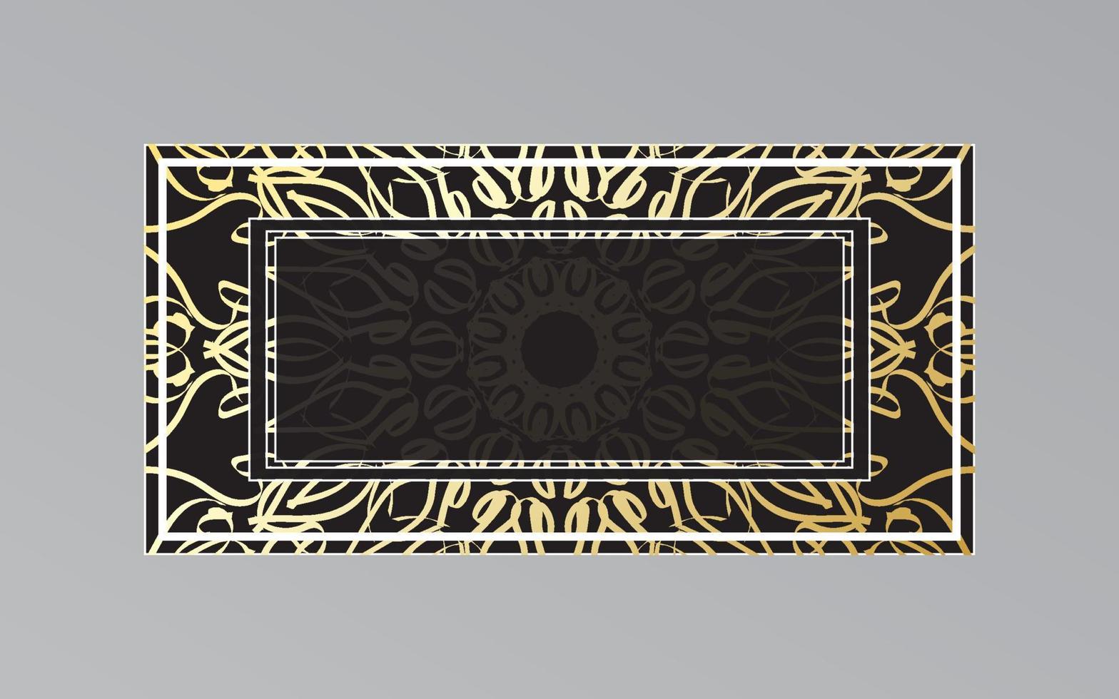 gold frame on wall in mandala style. vector