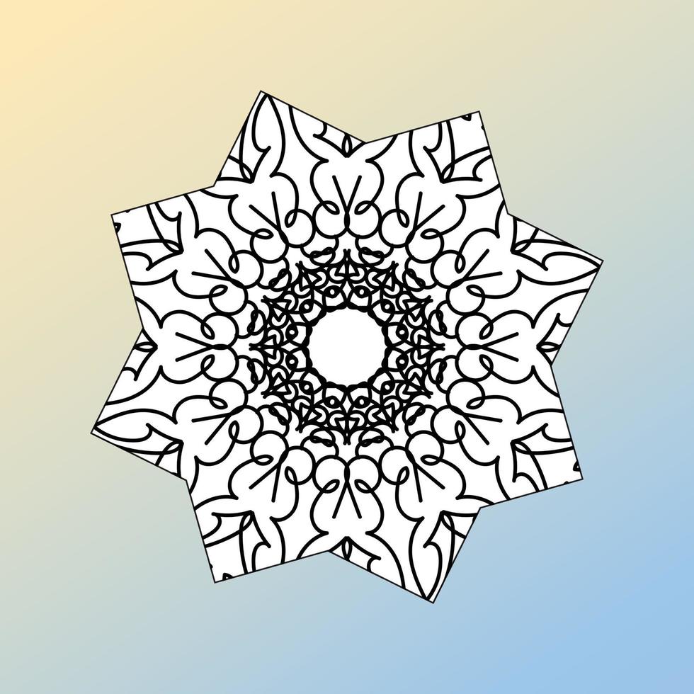 hermoso mandala en las estrellas vector