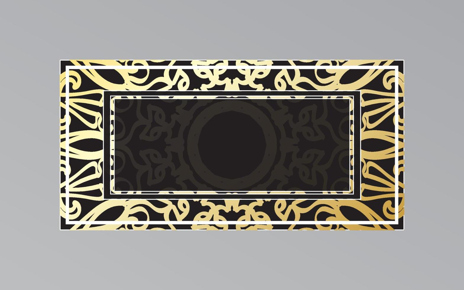 gold frame on wall in mandala style. vector