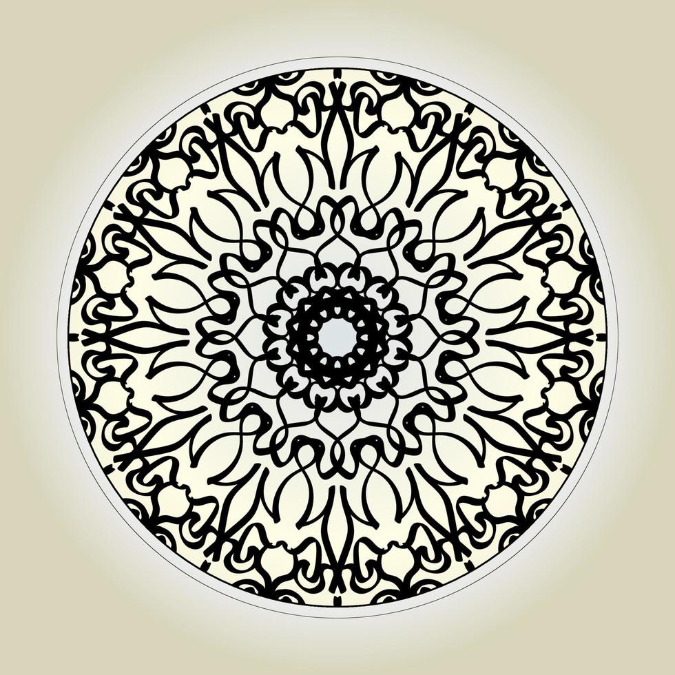 Patrón circular en forma de mandala con flor para decoración de tatuaje de mandala de henna. vector