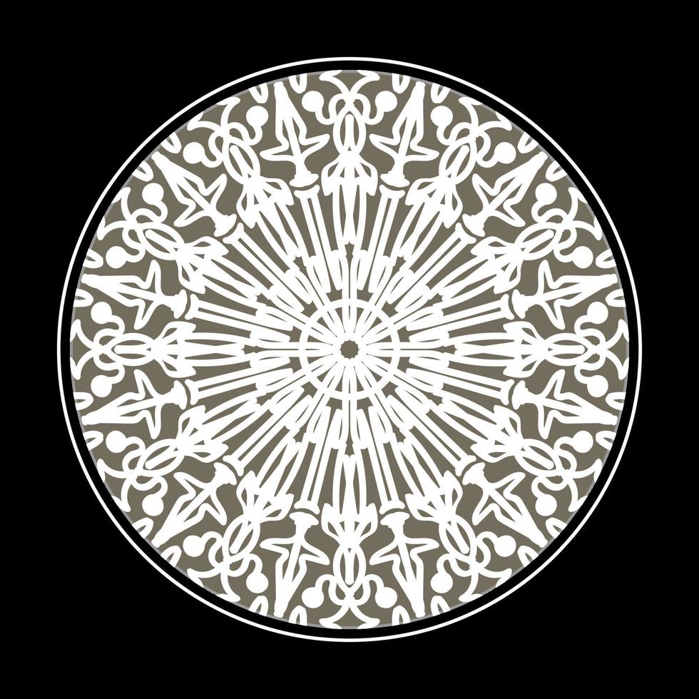 Patrón circular en forma de mandala con flor para decoración de tatuaje de mandala de henna. vector