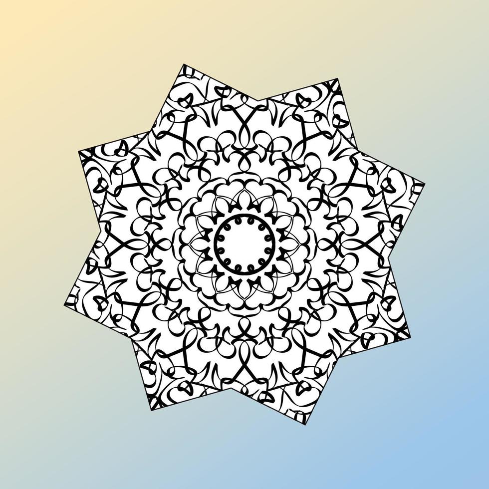 hermoso mandala en las estrellas vector