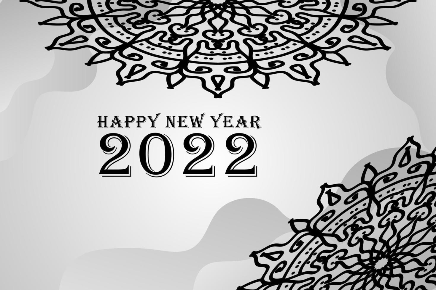 Abstract Background Happy new year 2022 on mandala style vector