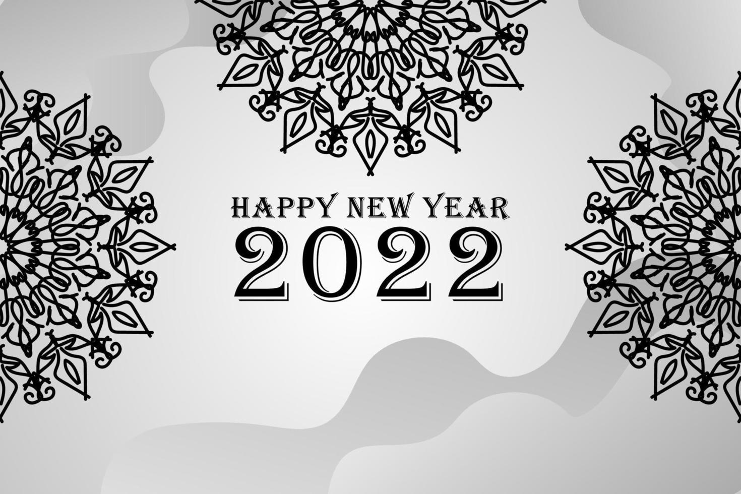 Abstract Background Happy new year 2022 on mandala style vector