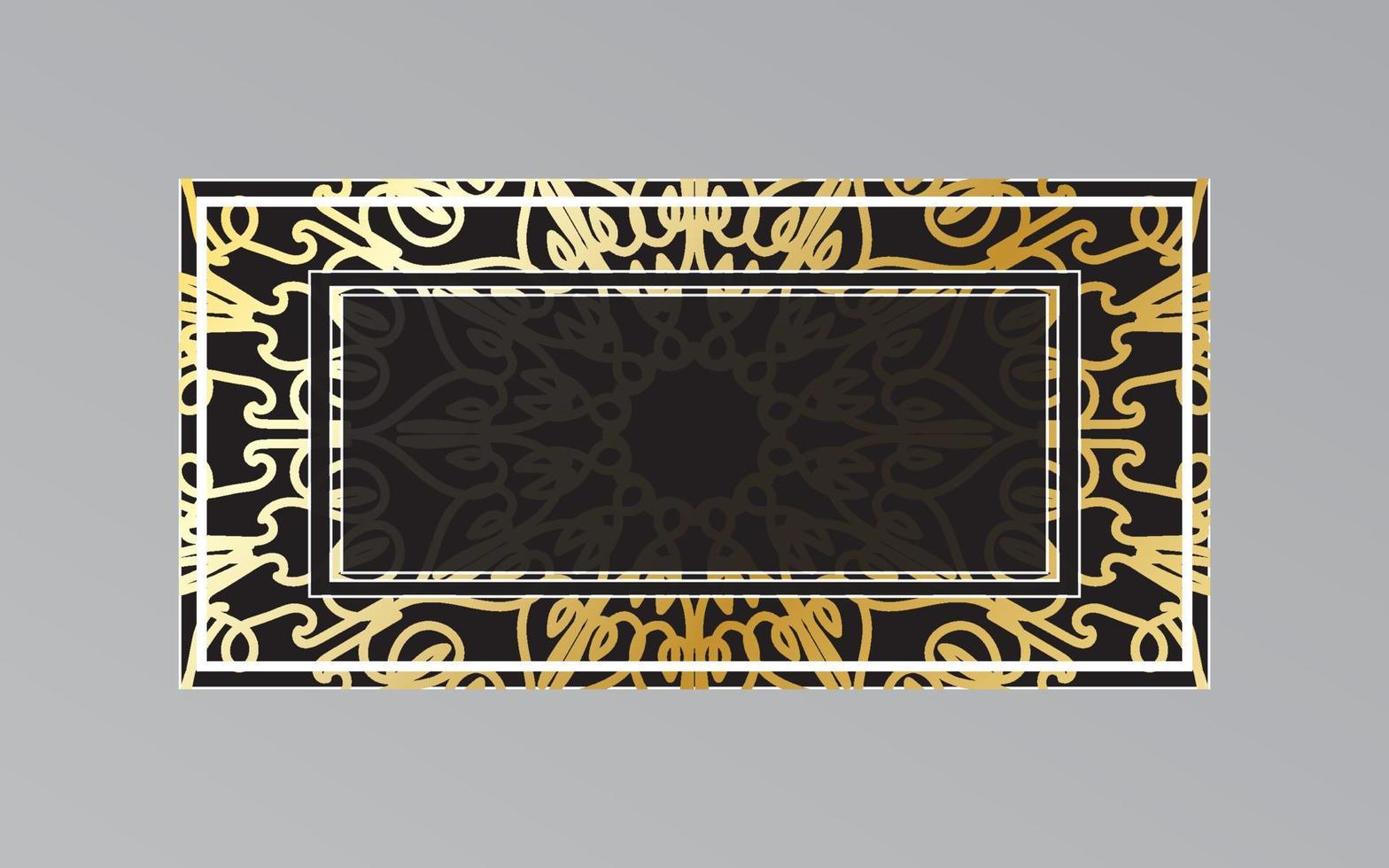 gold frame on wall in mandala style vector