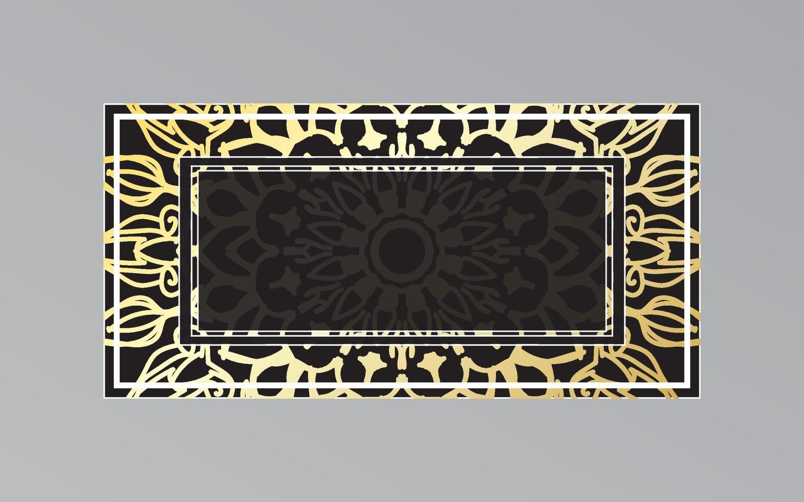 gold frame on wall in mandala style. vector