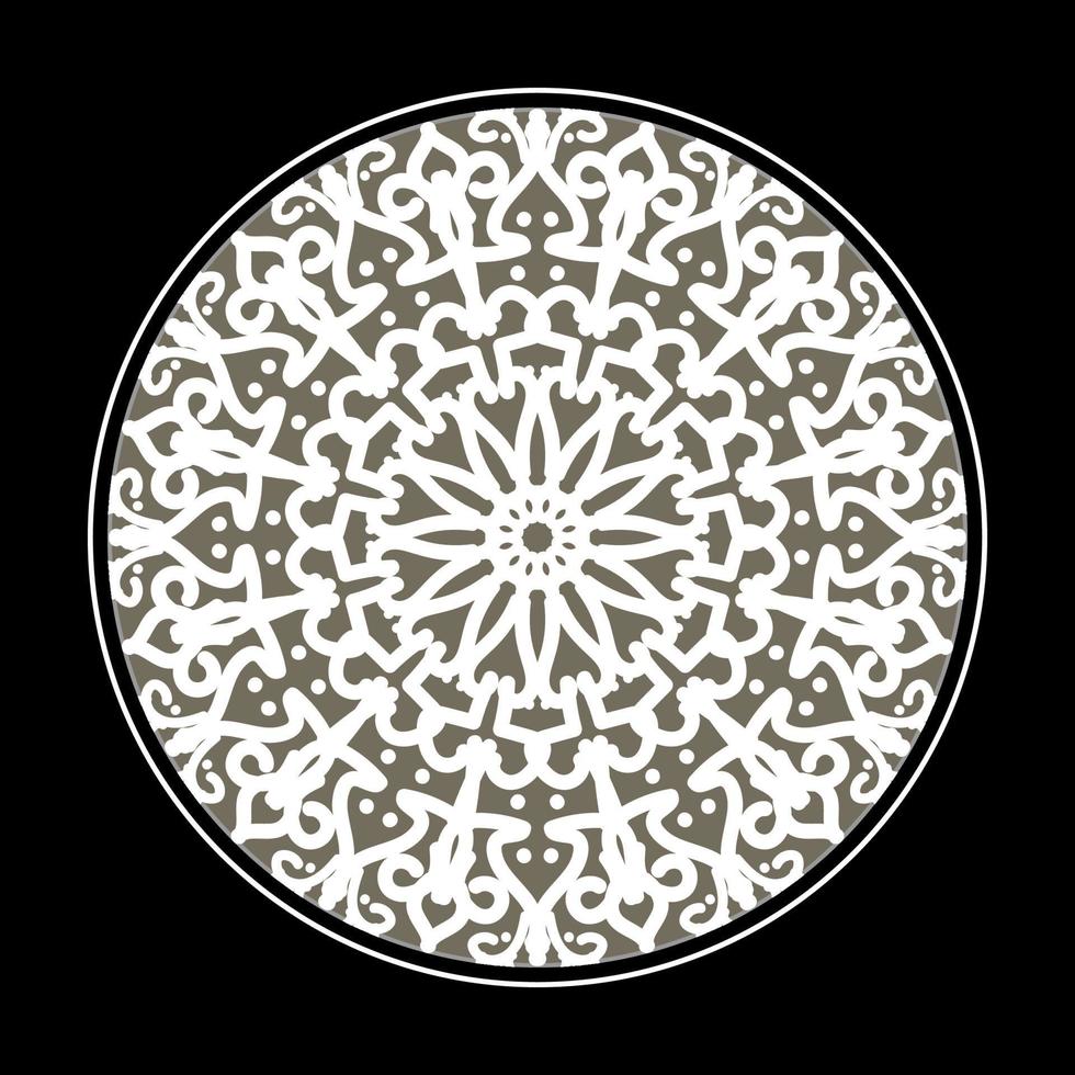 Patrón circular en forma de mandala con flor para decoración de tatuaje de mandala de henna. vector