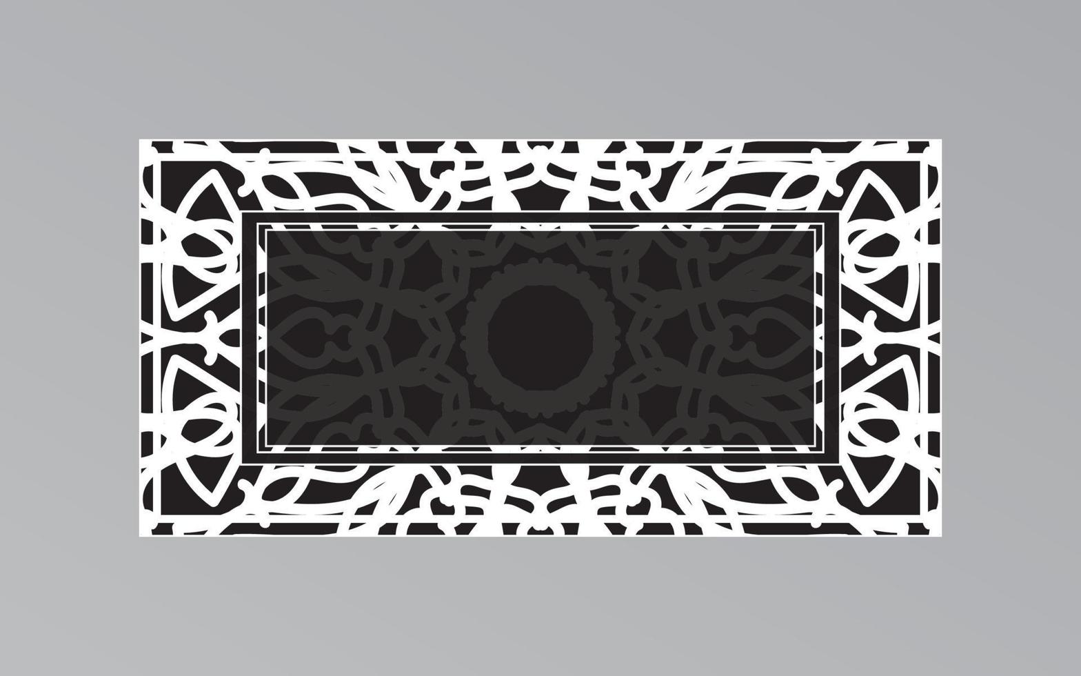 gold frame on wall in mandala style vector