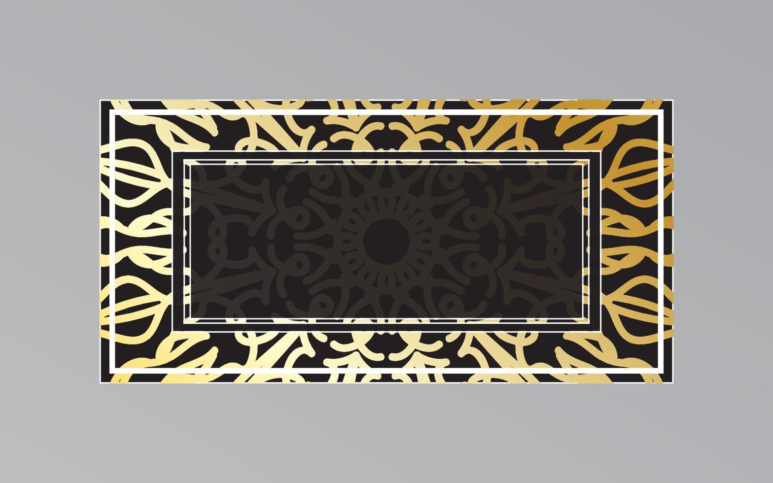 gold frame on wall in mandala style vector