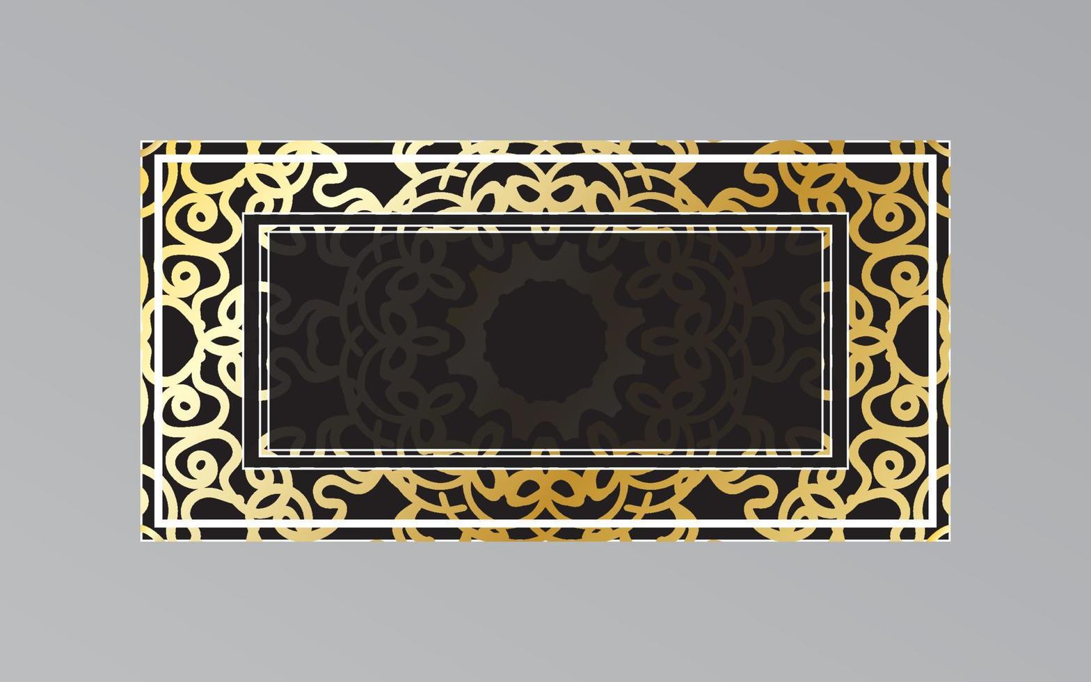 gold frame on wall in mandala style vector