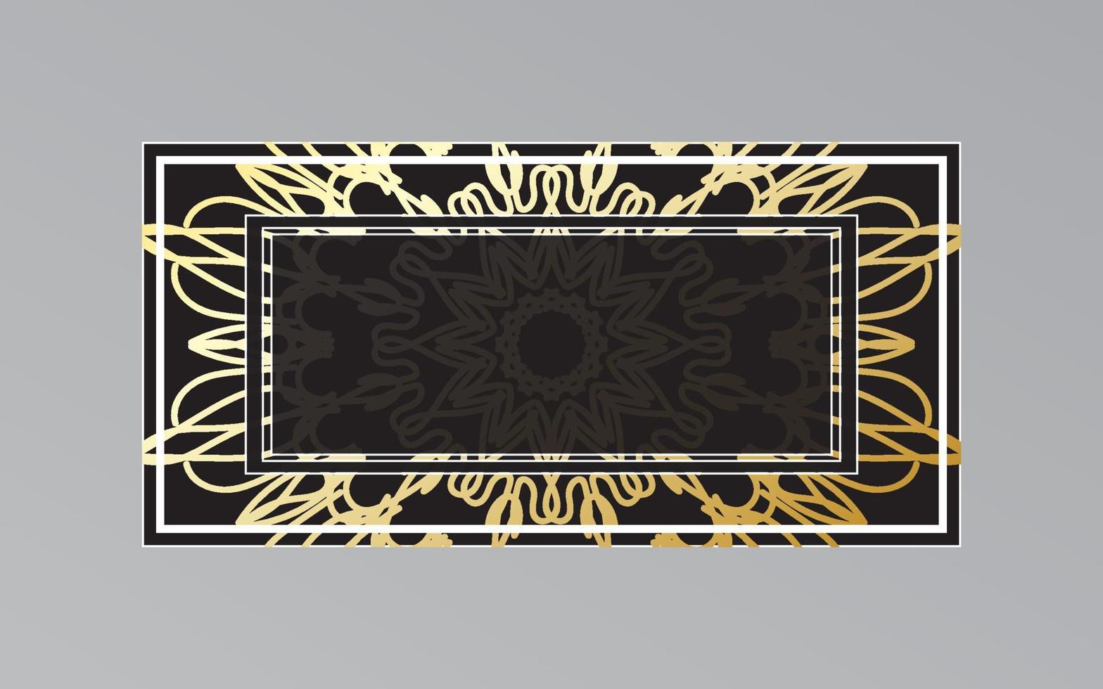 gold frame on wall in mandala style vector