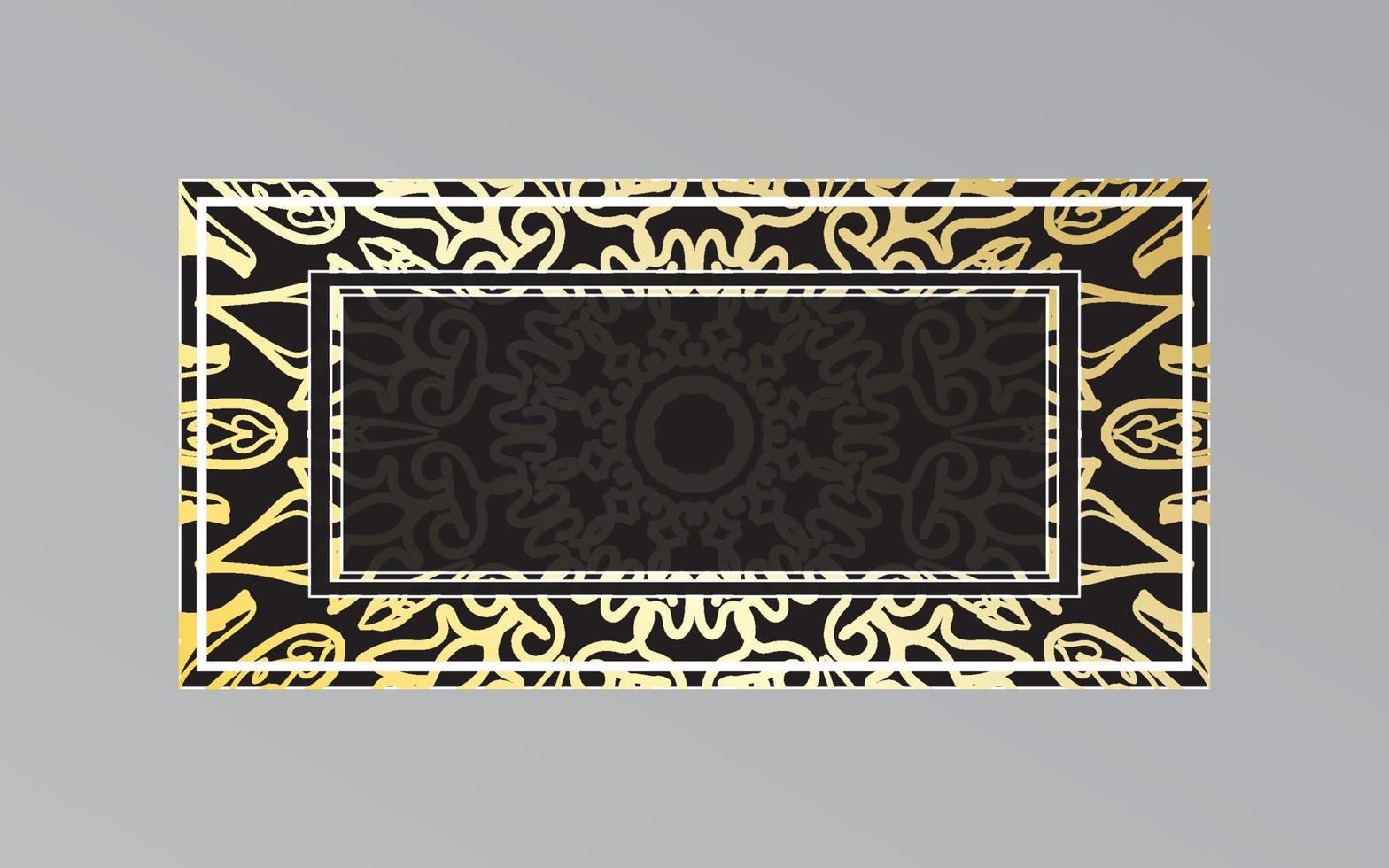 gold frame on wall in mandala style. vector