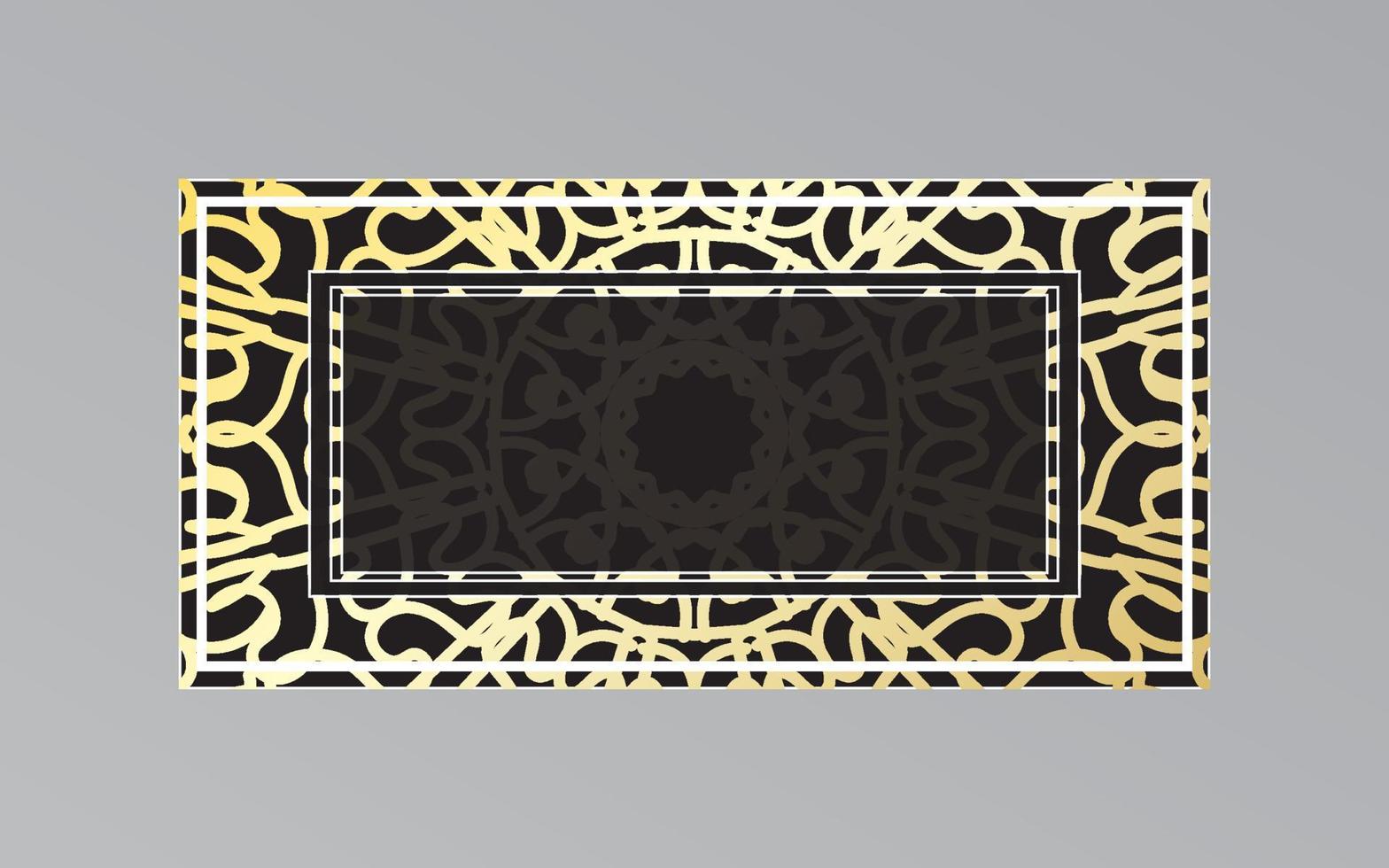 marco dorado en la pared en estilo mandala. vector