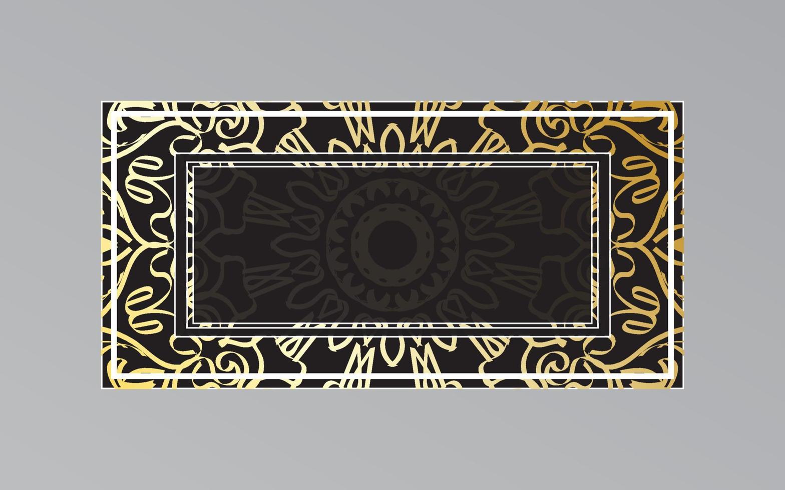 gold frame on wall in mandala style. vector