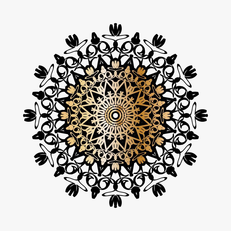 Circular pattern in the form of mandala with flower for henna mandala tattoo decoration vector