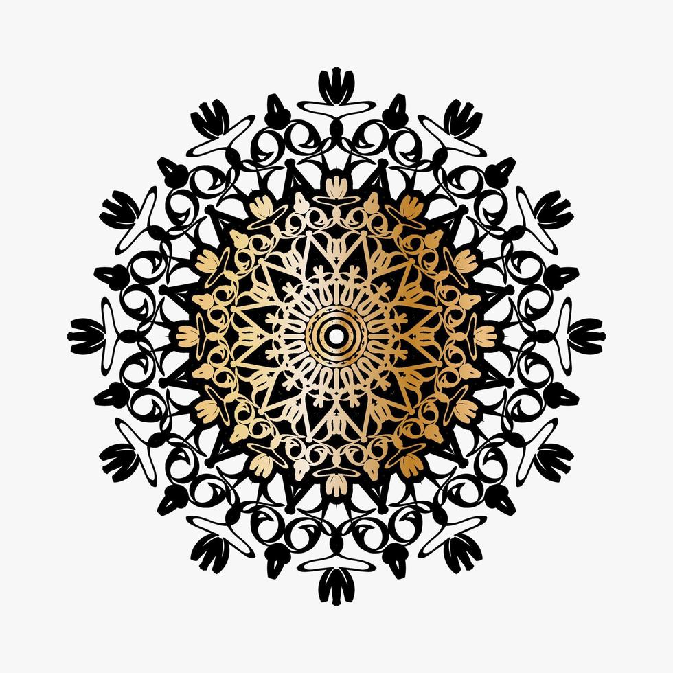 Circular pattern in the form of mandala with flower for henna mandala tattoo decoration vector