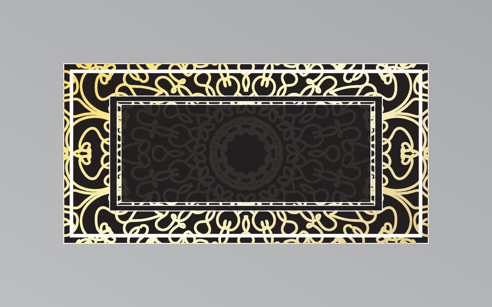 gold frame on wall in mandala style. vector