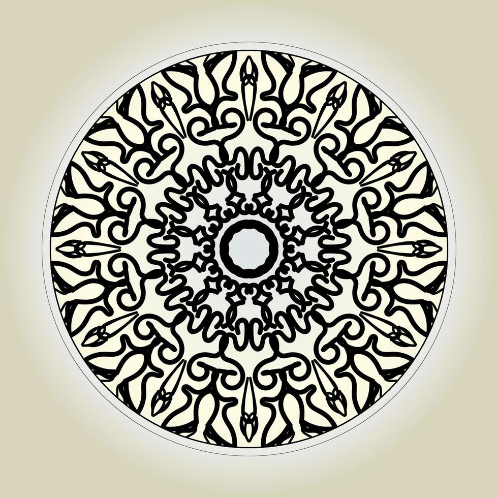 Patrón circular en forma de mandala con flor para decoración de tatuaje de mandala de henna. vector