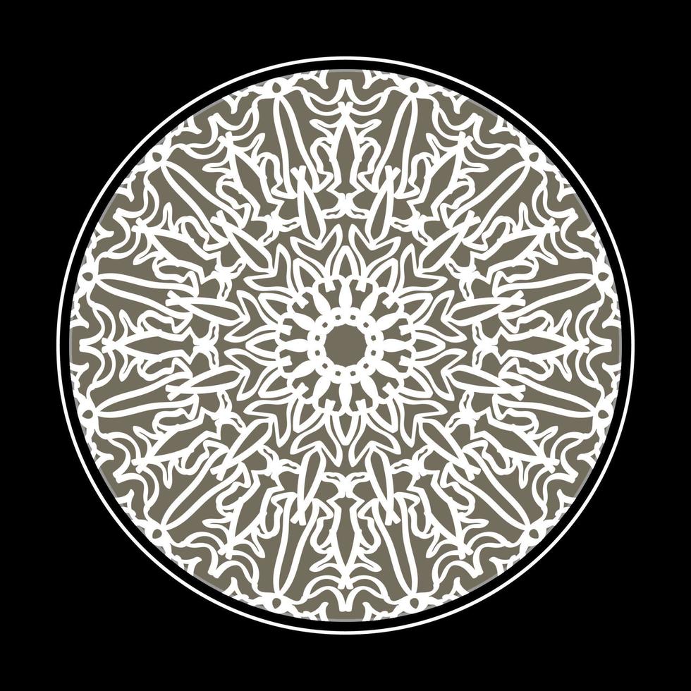 Patrón circular en forma de mandala con flor para decoración de tatuaje de mandala de henna. vector