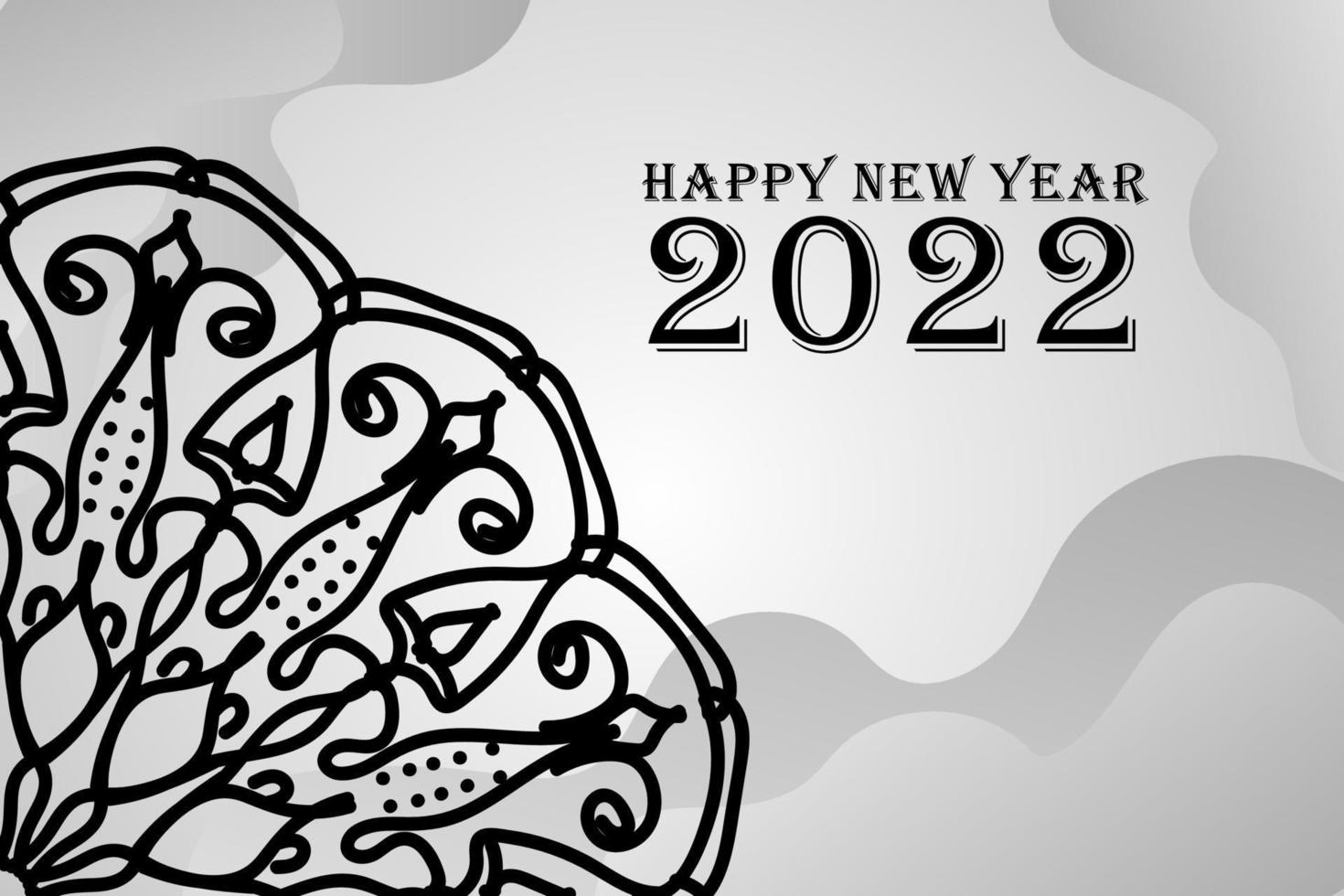 Abstract Background Happy new year 2022 on mandala style vector